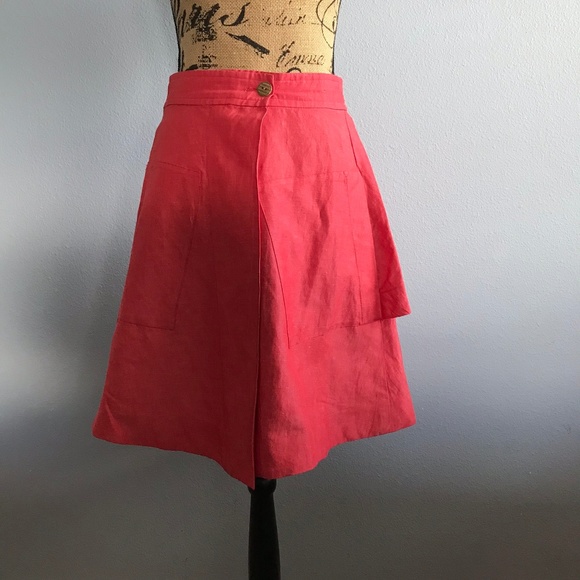Anthropologie Dresses & Skirts - Anthropologie Postmark Red Vast Wrap Skirt Size 2
